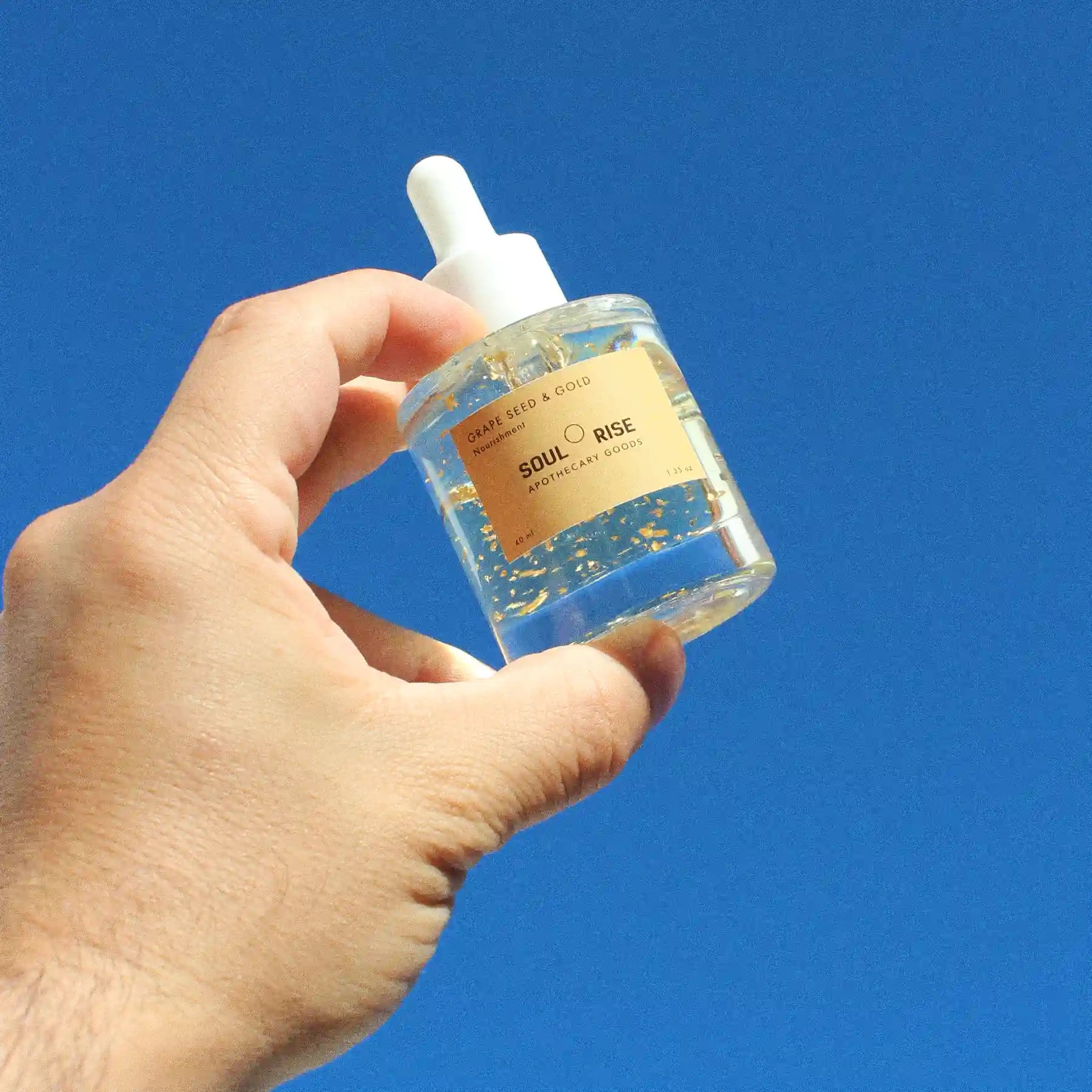 Semilla de Uva y Oro 24 K - Aceite facial y corporal para cuidado de la piel en gotero de 40 ml