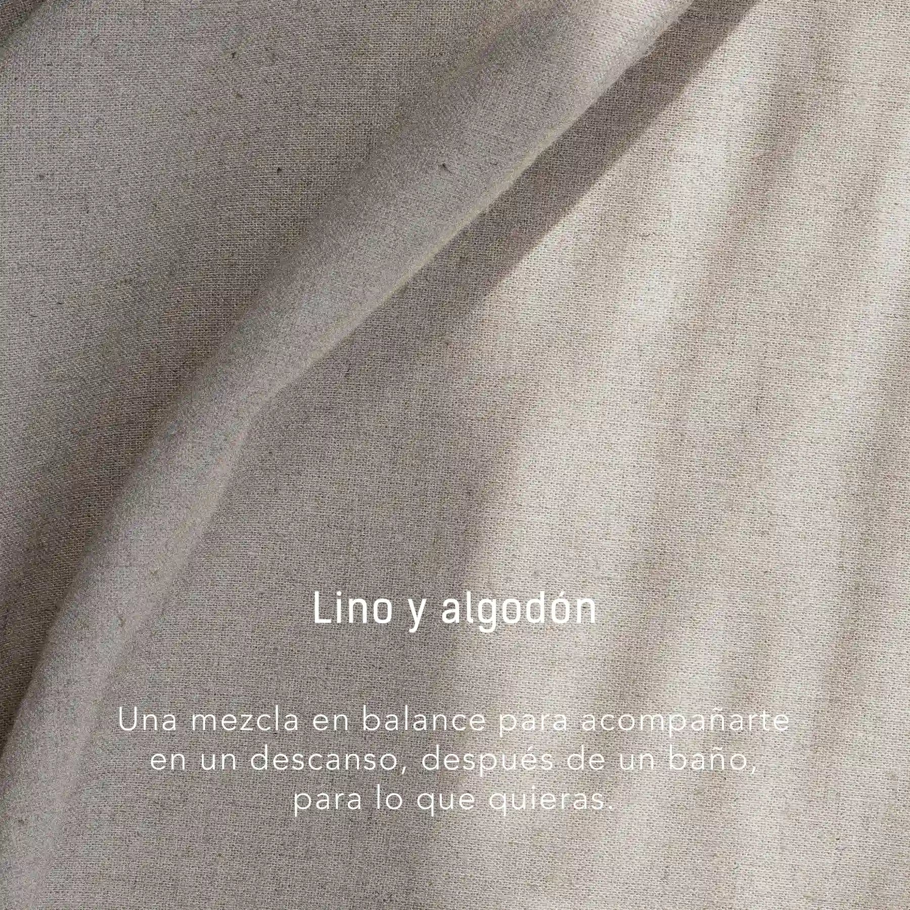 Bata de lino y algodón color beige - fibras naturales