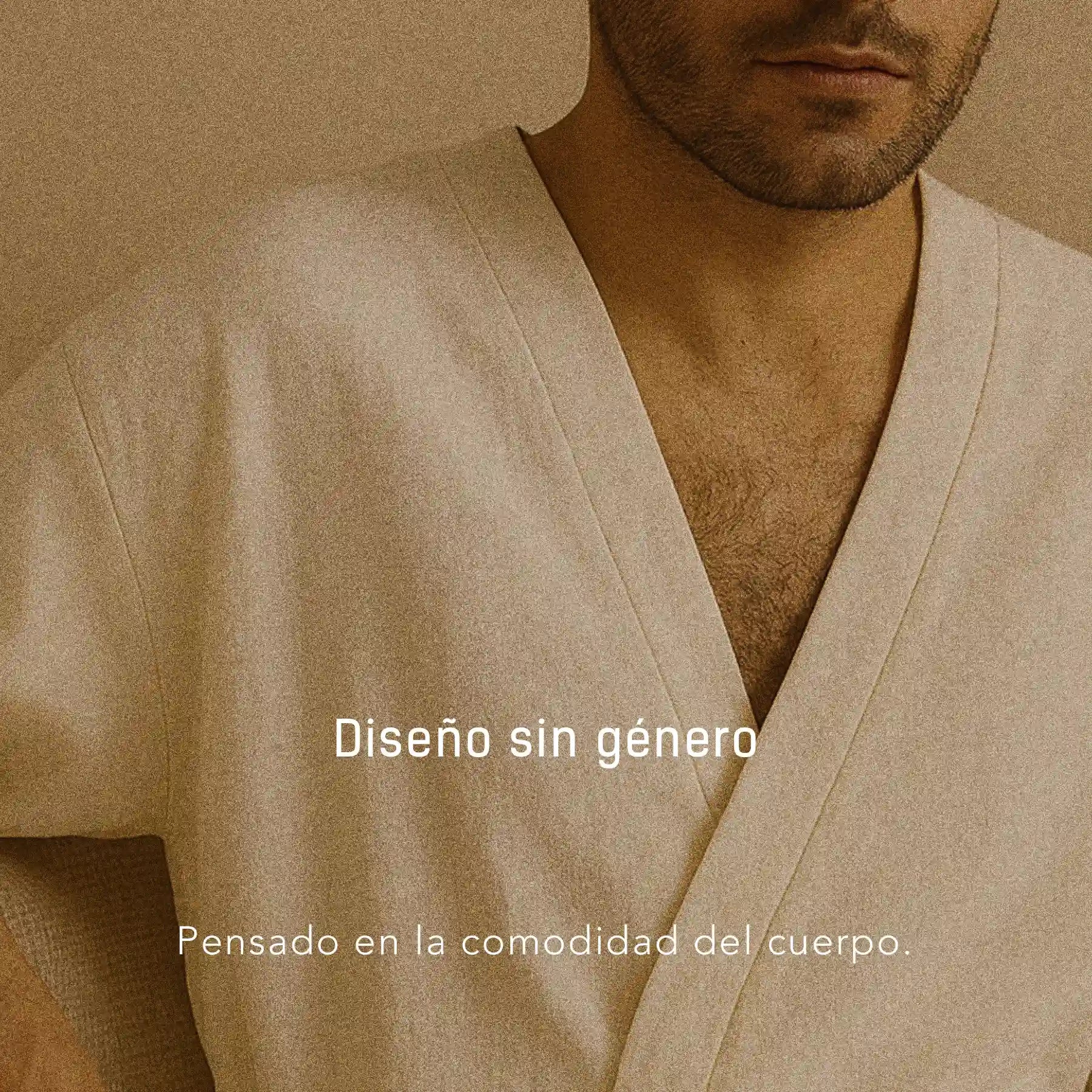 Bata de lino y algodón color beige - fibras naturales