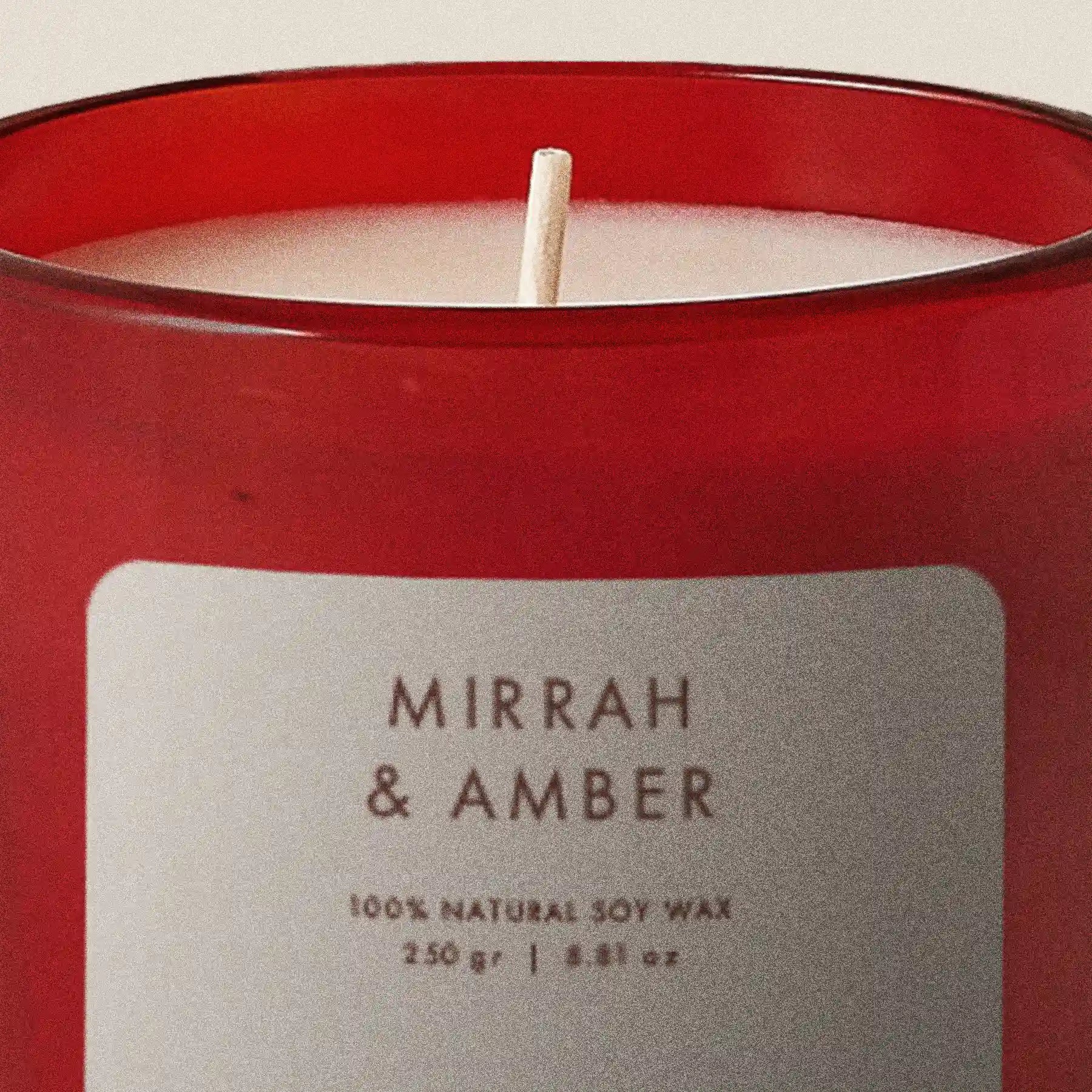 Vela de Mirra y Ámbar - Cera de soya natural