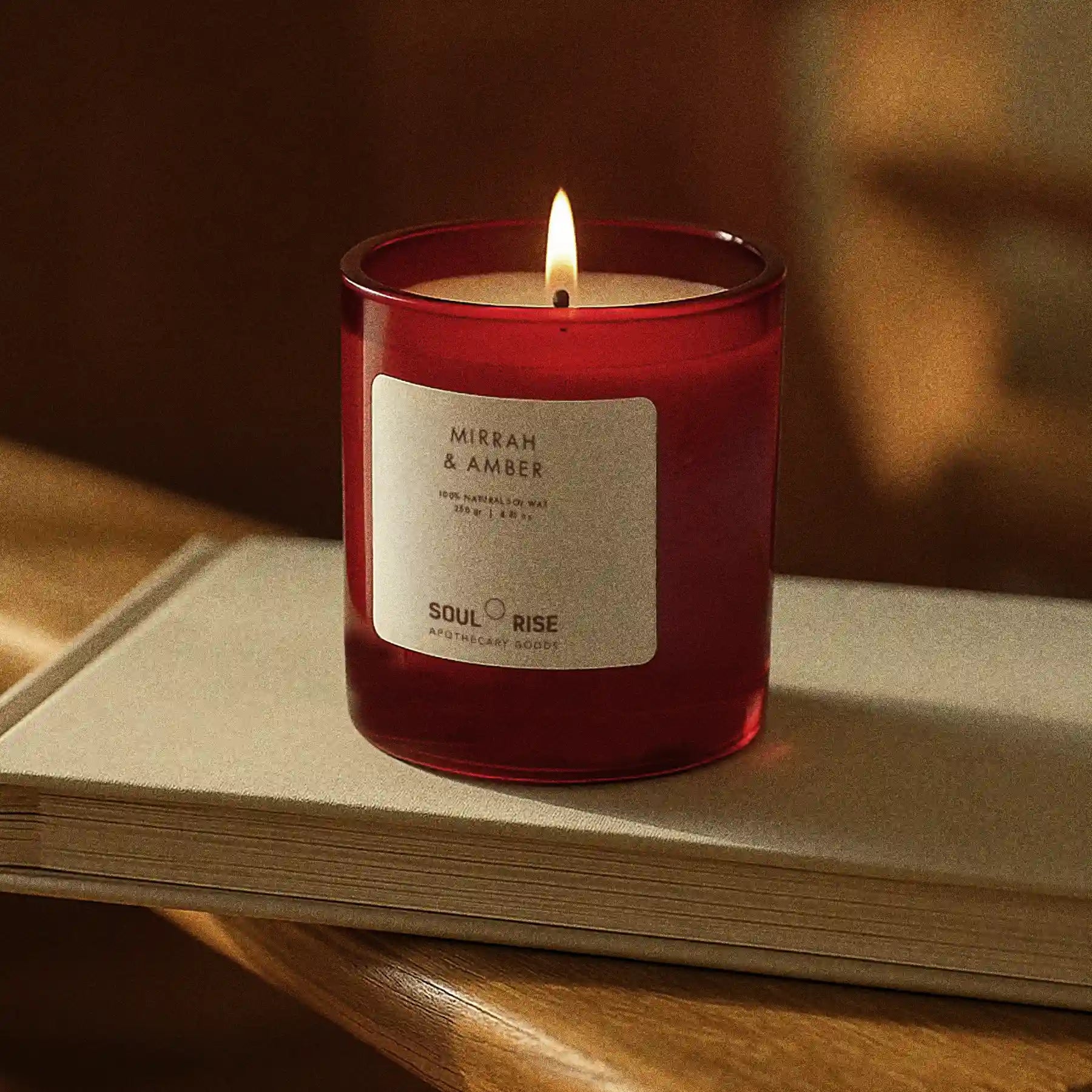 Vela de Mirra y Ámbar - Cera de soya natural