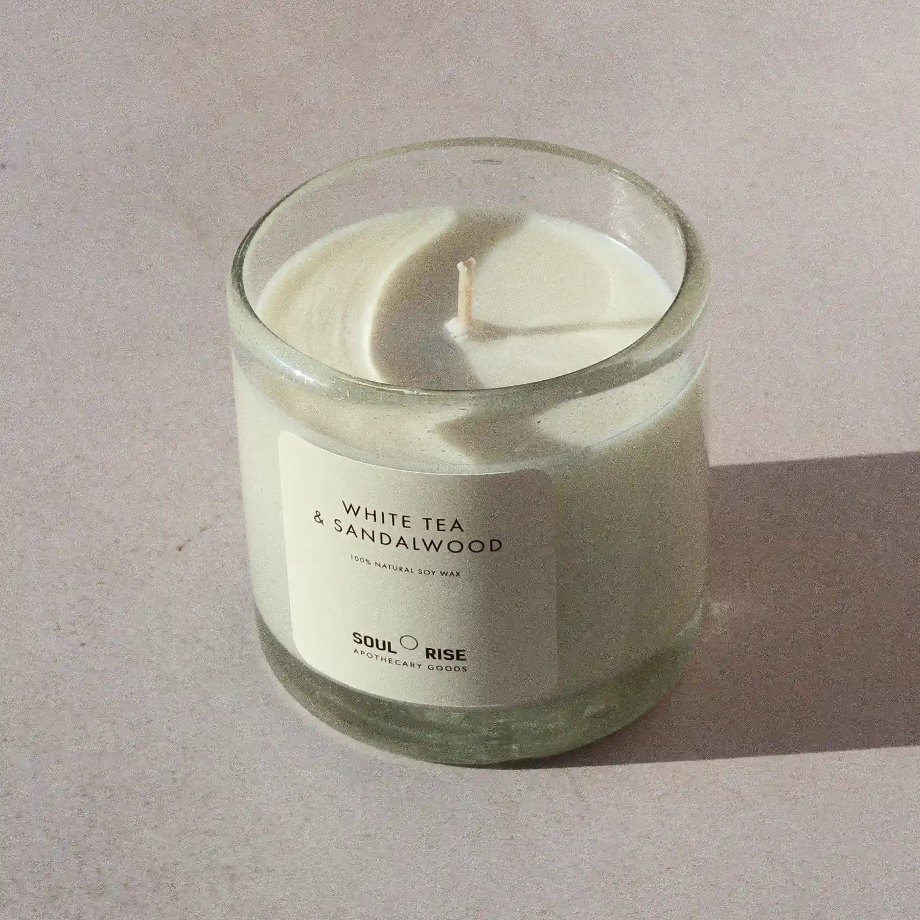 Vela de Té Blanco y Sándalo - Cera de soya natural