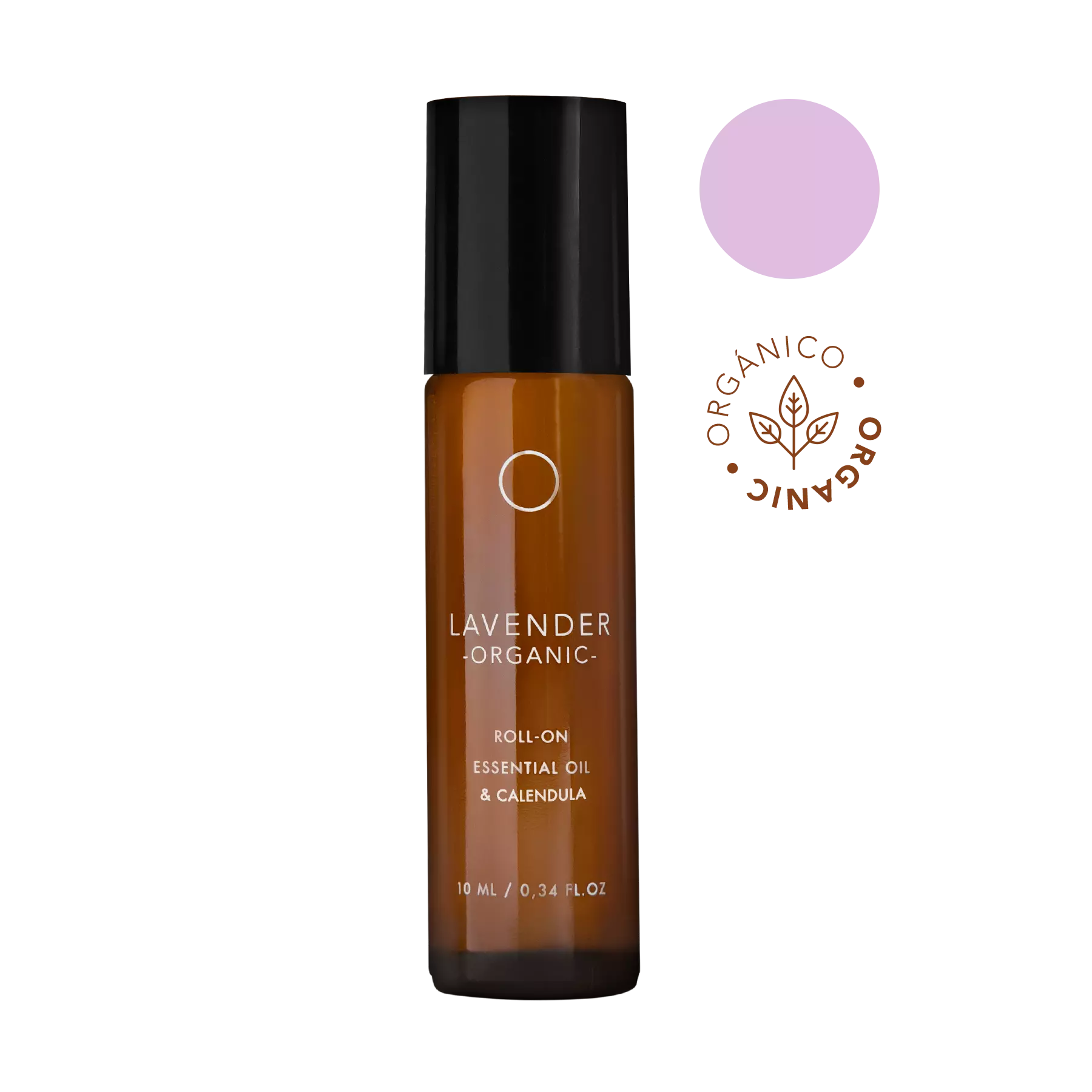 Lavanda Orgánica: Aceite esencial en Roll-on (10ml) con extracto de caléndula, almendras y Vitamina E, textura ligera