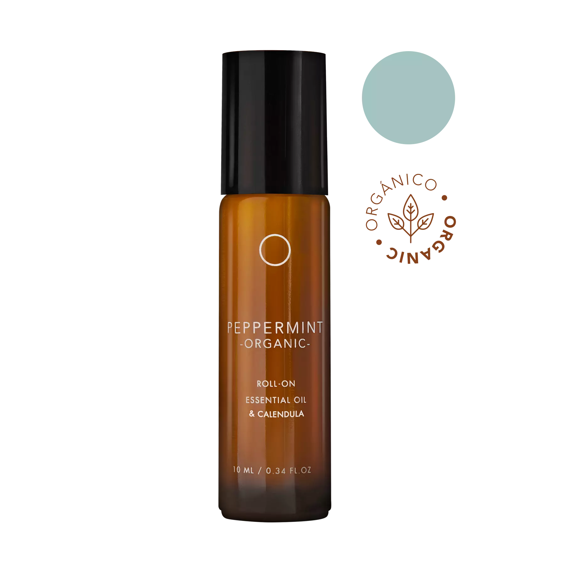 Menta Orgánica: Aceite esencial en Roll-on (10ml) con extracto de caléndula, almendras y Vitamina E, textura ligera