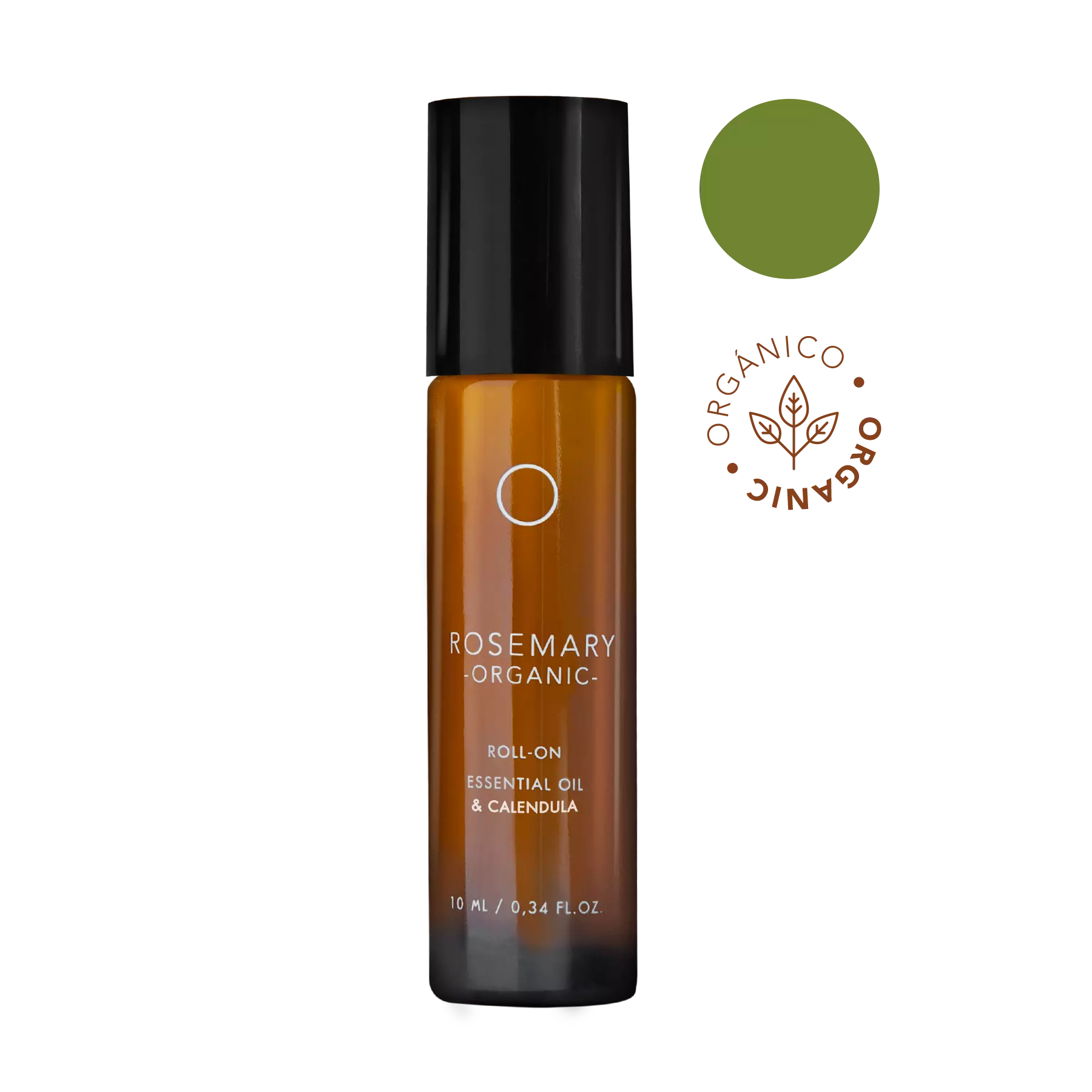 Romero Orgánico: Aceite esencial en Roll-on (10ml) con extracto de caléndula, almendras y Vitamina E, textura ligera