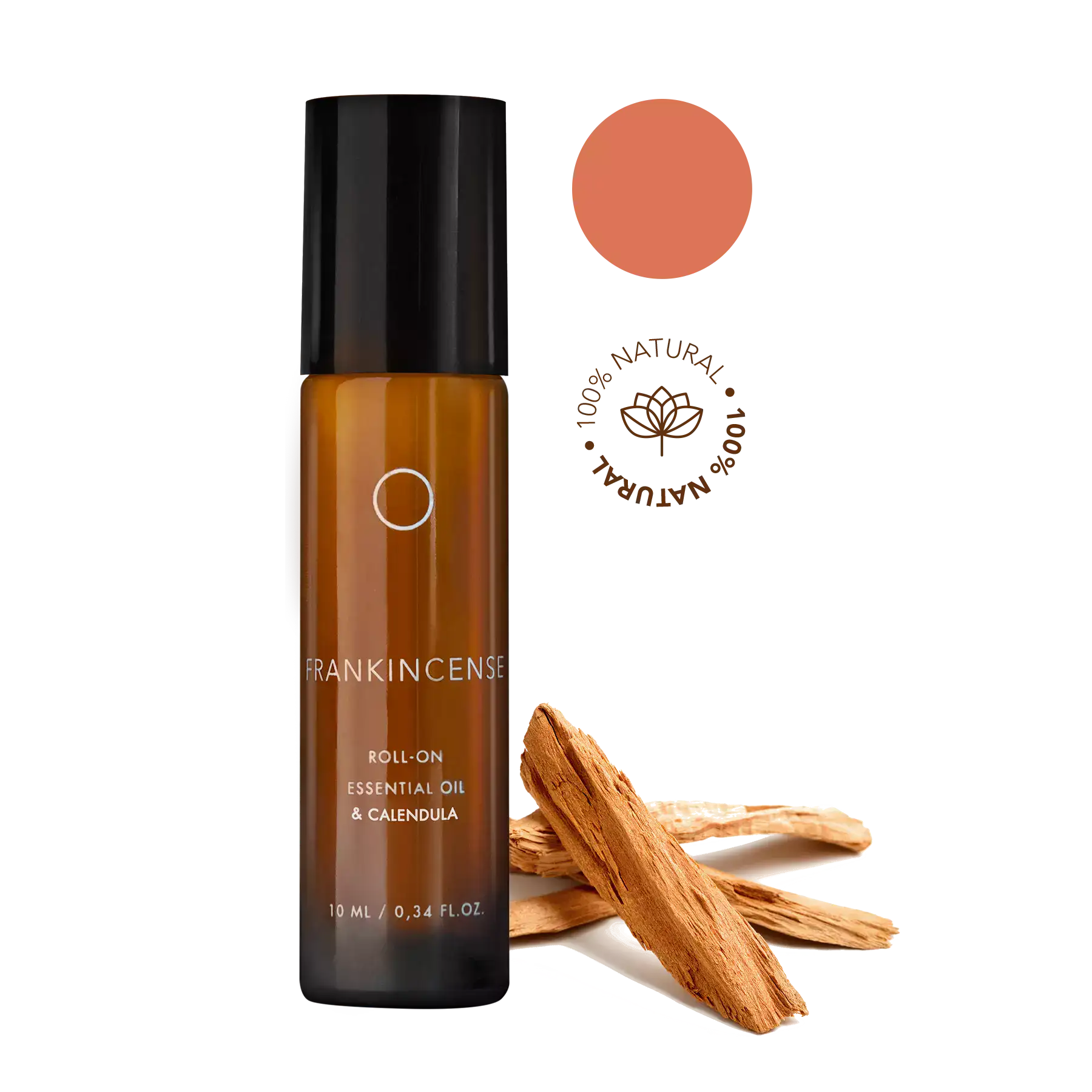 Incienso Natural: Aceite esencial en Roll-on (10ml) con extracto de caléndula, almendras y Vitamine E, textura ligera