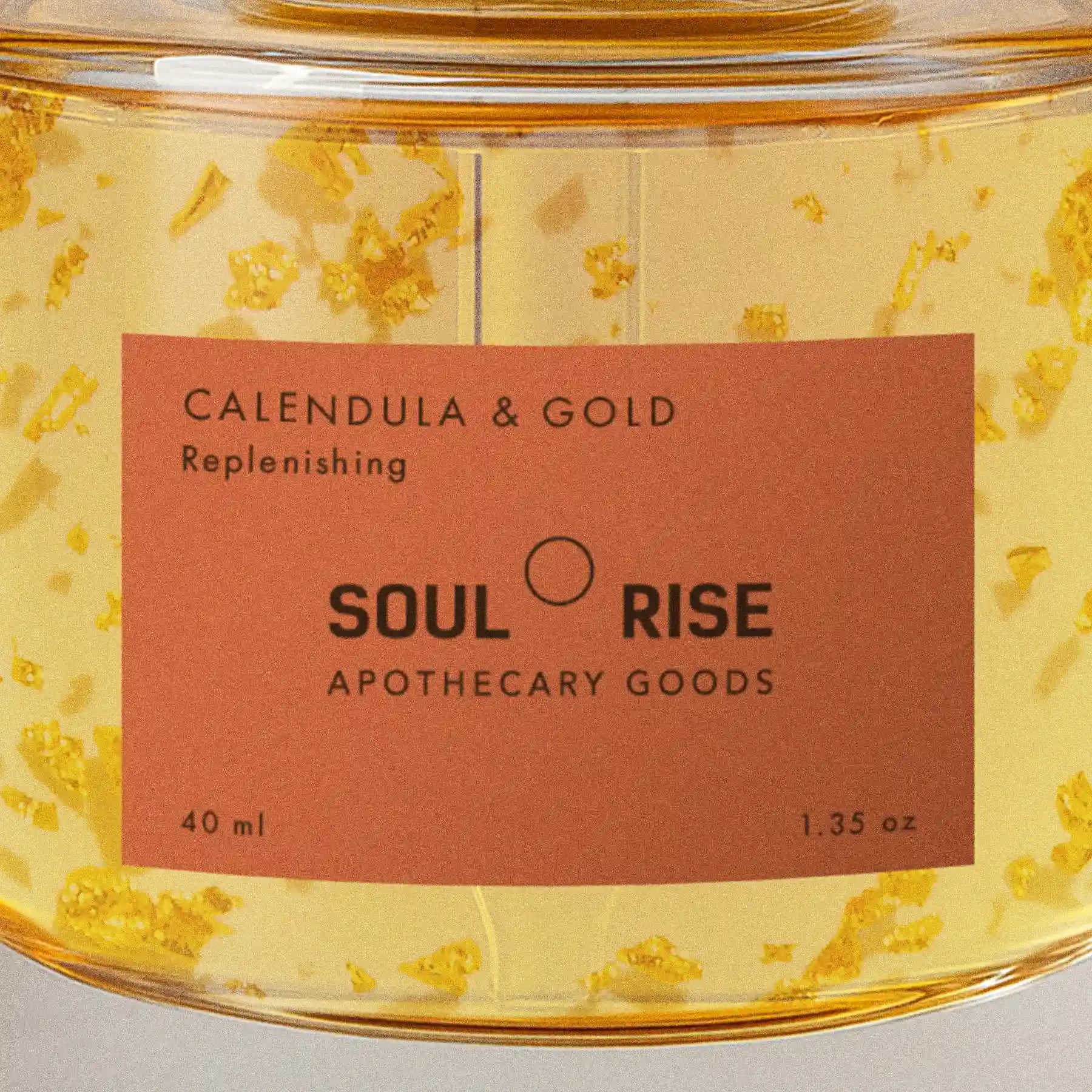 Caléndula y Oro 24 K - Aceite facial y corporal para cuidado de la piel en gotero de 40 ml