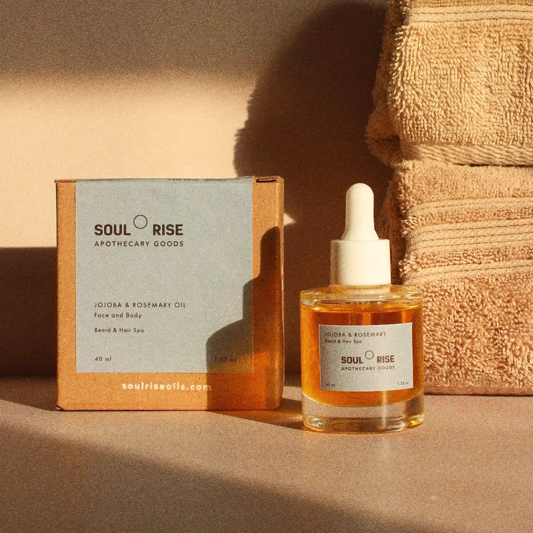 Jojoba y Romero - Aceite facial y corporal para cuidado de barba y cabello en gotero de 40 ml