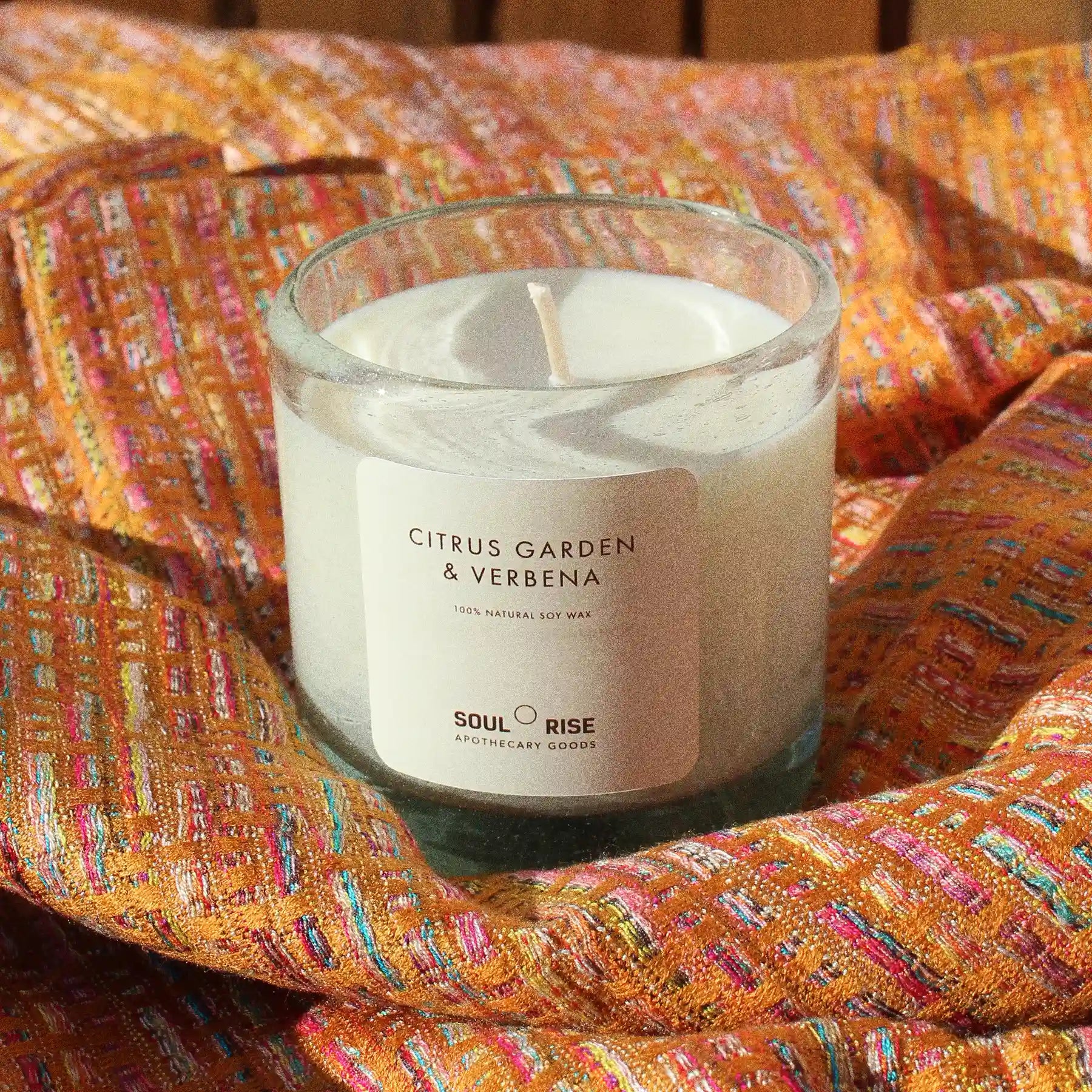 Vela de Cítricos y Verbena - Cera de soya natural