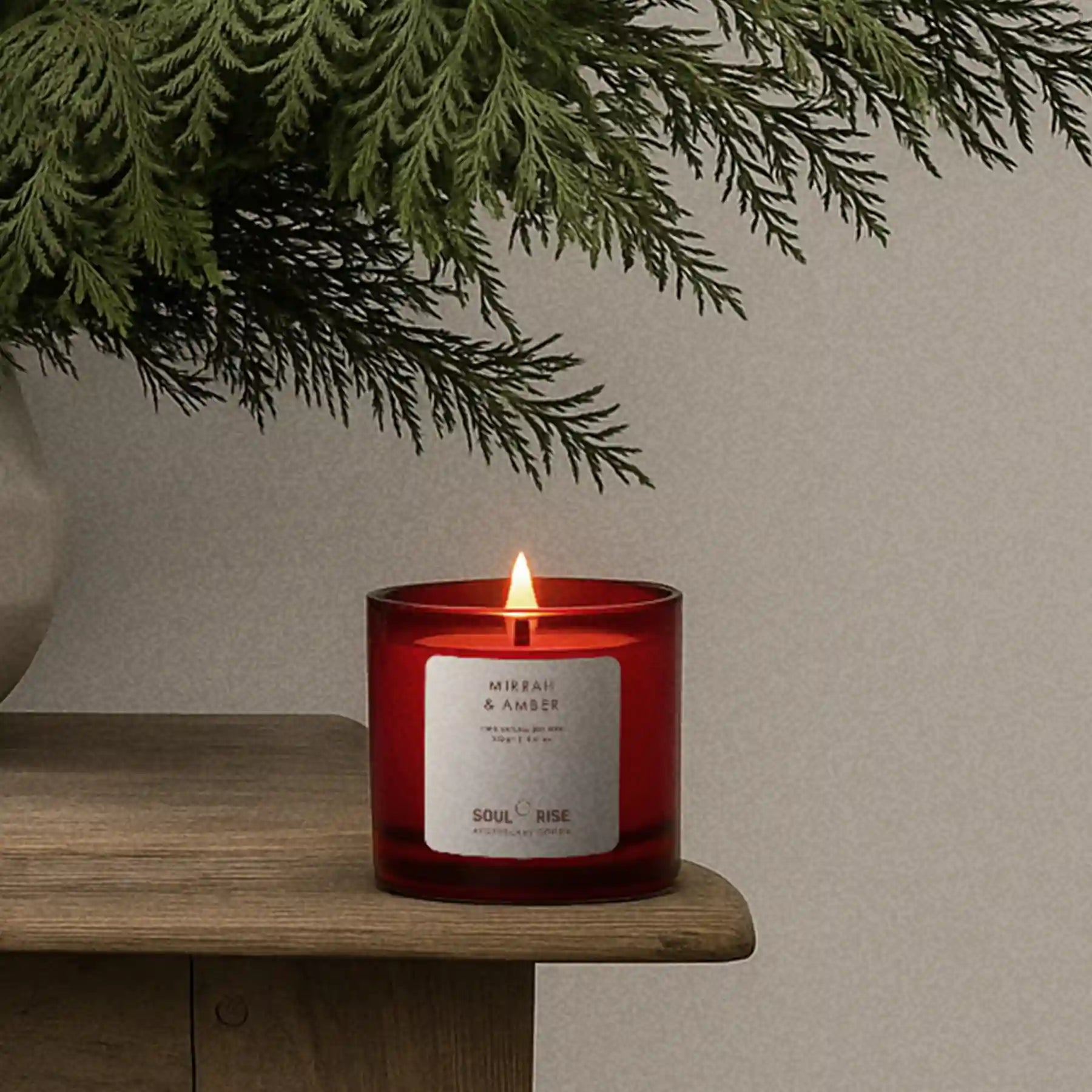 Vela de Mirra y Ámbar - Cera de soya natural