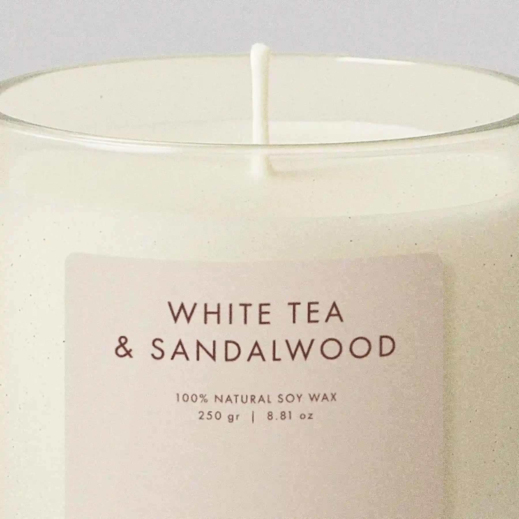 Vela de Té Blanco y Sándalo - Cera de soya natural